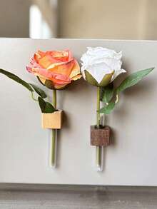 Magneți de frigider din lemn, vază magnetică DIY, decor floral, autocolant de perete suspendat, eprubetă, autocolant de perete, autocolant de perete, autocolant de perete, decor pentru casă, cameră, decor, DIY