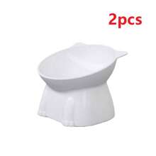 1/2 pièces Bol pour chat, Plateau incliné à 15 degrés anti-vomissement, Base stable, Difficile à renverser, Station d'alimentation ou d'abreuvement pour animaux de compagnie, Accessoires pour chat, Bol à nourriture pour chat, Set de bols pour chat, Convient aux chats et chiens d'intérieur, Peut être nettoyé au lave-vaisselle