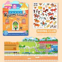 可重复使用的DIY贴纸书，多场景和主题贴纸，创意纸质贴纸，便携式安静忙碌贴纸活动礼物 - 彩色 - 查看 12