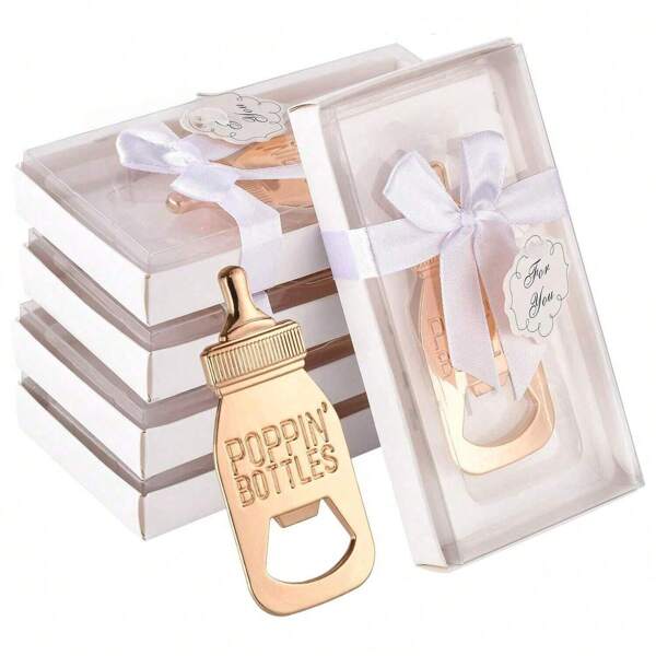 Baby Bottle Openers For Baby Gifts, Baby Shower Favors, Decorative Keepsakes, Poppin Bottle Openers And Gift Boxes For Guests To Reveal Gender And Party Preference, Boy Or Girl? Baby Shower, Party Supplies