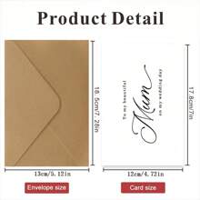 Wedding Day Greeting Card For Mum - Elegant English Language Card For Mother On Your Special Day - Includes Kraft Envelop