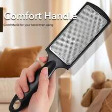 1 件装足部清洁器脚锉脚锉去除硬皮老茧不锈钢脚磨碎器足部护理修脚工具 - 黑色 - 查看 6