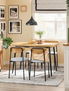 SoBuy Dining Set 5-Piece Bar Table With 4 Chairs, Comfortable Chairs With Foam Cover, Small Dining Table For Dining Room, Kitchen & Living Room, Ideal For Compact Spaces OGT52-N - Màu Khaki - Xem 2