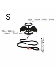 Interesting Pet Bat Wing Harness Leash Costume, Cat Dog Chest Strap Leash Set, Suitable For Daily Outdoor Walking And Halloween Costume