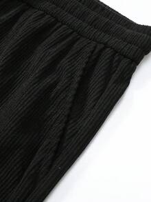 男士加厚灯芯绒裤 - 冬季保暖宽松直筒裤，带抓绒