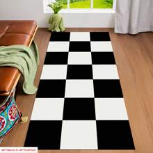 Classic Checkerboard Pattern Runner Rug, Ideal For Hardwood Floors In Entryways, Laundry Rooms, Hallway, Bedrooms, Kitchen, Room Decor, And Entryway - Indoor All-Season Home Decor, Stylish Long Floor Mat, Washable & Non-Slip, Perfect For Home Use As A Hallway Rug, Area Rugs Living Room, Black And White Tones, Bedside Rug, Kitchen Rugs, House Decor | Kitchen Decor - Multicolor - View 15