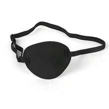 1 Pcs Adult S Black Adjustable Soft And Comfortable Pirate Eye Patch Single Eye Mask For Amblyopia Lazy Eye