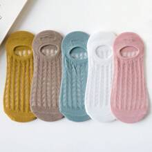 1/5 paires de chaussettes invisibles fines d'été pour femmes, antidérapantes en silicone, respirantes en maille, sans-marque (sans carton)