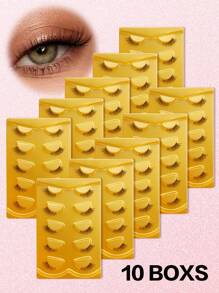 Waloshow 5-20对猫眼自然款假睫毛，半条式假睫毛，卡通簇状假睫毛，蓬松纤长假睫毛，打造自然猫眼妆，短款点缀假睫毛，飞扬假睫毛，3/4长度假睫毛，可重复使用假睫毛套装 - 眼尾拉長款 - 查看 13