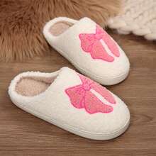 Slippers For Women Holiday Indoor Bedroom Fluffy Warm Slipper Winter Soft Cozy Home Non-Slip Soft Plush Slip-On House Shoes - Pink - View 1