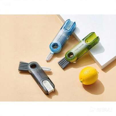 Escova de copo 3 em 1, ferramenta de limpeza multifuncional para fendas, ranhuras e copos