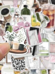 SCXXBSW 50pcs Clean Girl Cartoon Graffiti Stickers Decorative Water Cups Notebook Luggage Waterproof Double Transparent Stickers - Multicolor - View 6