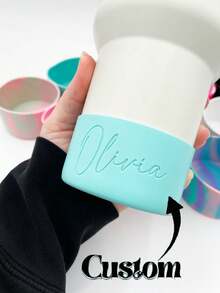 Personalized Name, Silicone Boots, Cups - Accessories Non-Slip Silicone Cup Cover, Suitable For 12-40oz Silicone Cup Cover, Non-Slip Protective Base, Suitable For Valentine's Day, Women, Mother's Day, Thanksgiving, Christmas Holiday Gifts - Female Cup Accessories Water Cup, Bottle Protection Bottom Cover, Cup Accessories