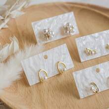 10/30pcs Wavy Earring Display Rack, Transparent Jewelry Organizer, Earring Stud Card Holder, Earring Display Board, Suitable For Jewelry Display, Photography Props For Women Storage Organizer Travel Holiday Essential Fall Decor Autumn Halloween,Room Decor - White - View 10