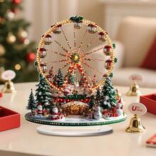 1/3pcs Christmas Ferris Wheel Acrylic Tabletop Ornament,2D Plane Plaque,Party Indoor And Outdoor Tabletop Art,Christmas Gift.