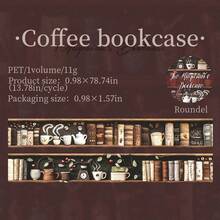 Tomato-jam Girl 1卷 78.74英寸（200厘米）魔术师书柜系列复古风格卷贴纸切割装饰剪贴簿创意DIY拼贴卡片材料美学素描本手工手账PET胶带办公和学校用品 - 彩色 - 查看 16