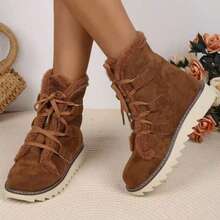 New Women's Comfortable And Fashionable Snow Boots Women's Boots/Plush Style, Snow Punching, Shopping, Skiing Trip, Bring A Sense Of Winter Ritual - màu nâu - Xem 5