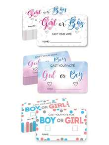 Party Game Gender Reveal Poster Card Shower Supplies Atmosphere Decoration Props For Boys Or Girls Anniversary Gift Pink Or Blue Party Decoration Happy Birthday Party Wedding Gift Bridal Shower Party Voting Card
