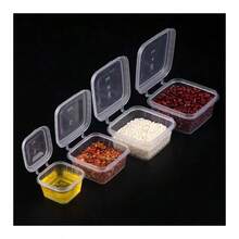 25/50pcs Disposable Sauce Cups With Lids, Takeout Dipping Sauce Containers For Chili, Garlic, Pickles, Passion Fruit Dip