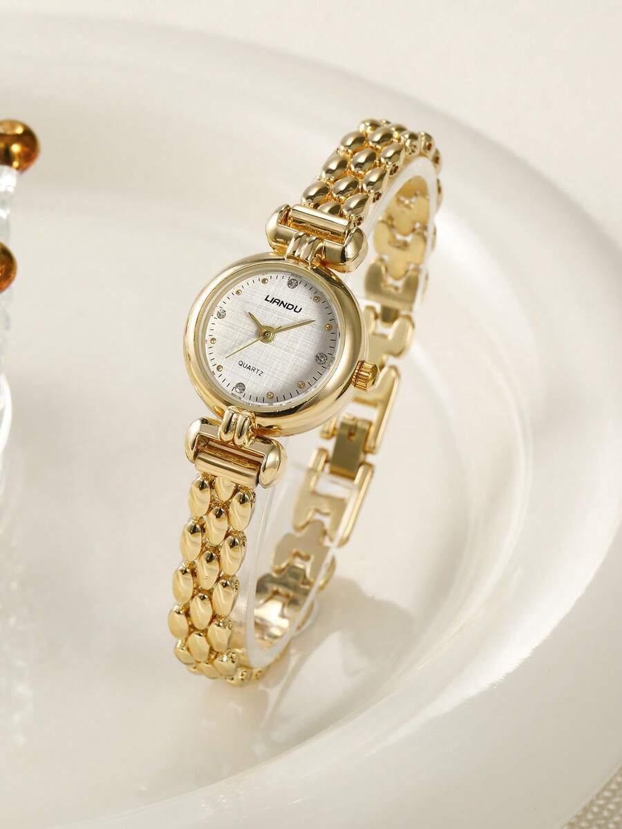 Women's Fashion Creative Multifunctional Compact Quartz Watch, Suitable For Daily Wear, Birthday Gift, Back To School, Thanksgiving, Romantic Occasions, Perfect Gift