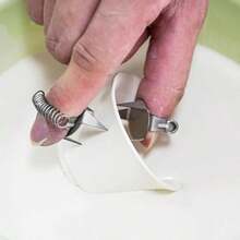 Pottery Glaze Tools Fingertip Dip Glaze Clip Stainless Steel Glaze Clip DIY Tea Cup Ceramic Coloring And Glazing Tool