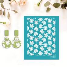 Plantilla de serigrafía de arcilla polimérica con patrón asimétrico, serigrafía de arcilla, utilizada para decorar pendientes de arcilla y otras joyas de arcilla