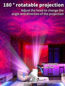 Canon LED Starry Sky Projection Lamp, Bedroom Starry Atmosphere Light With Music Remote Control - White - View 2