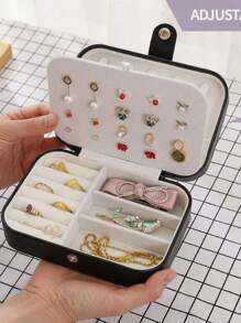 1pc Large Capacity Jewelry Box, Portable Jewelry Storage Case For Rings, Bracelets, Necklaces, Diamonds, Suitable For Vacation, Travel, School, Beach For Women Storage Organizer Travel Holiday Essential Fall Decor Autumn Halloween