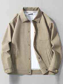Men's Jacket Coat, Casual Fashion Versatile Jacket With Multiple Pockets, Khaki Jacket, Autumn/Winter New Arrival - Khaki - View 10