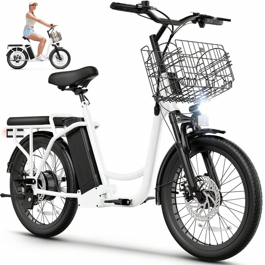 COBIZI Peak 560W/819W Electric Scooter Adults, 36/48V Removable Battery, , 20" Fat Tire Off-Road E Scooter With Basket&Adjustable Seat, Foldable  Commuting