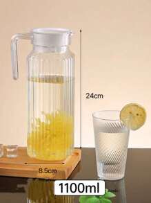 1 pieza Botella de agua multifuncional resistente al calor y al frío - Recipiente de almacenamiento para bebidas calientes o frías, jarra de agua para refrigerador, recipiente para jugo, botella de agua, tetera de té helado o olla de leche, adecuado para cocina, comedor, campamento al aire libre