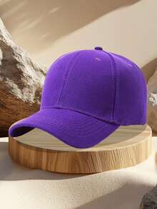 1pc Women's Plain Baseball Cap, Outdoor Sun Hat,Summer,Beach - Purple - View 2