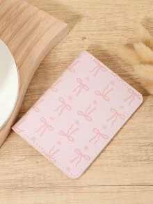 粉色蝴蝶结爱心图案迷你钱包，时尚简约卡包，纤薄轻巧便携，可装现金、身份证、信用卡、硬币，适合作为生日、周年纪念礼物送给爱人、女性、女孩、青少年、大学生、男士 - 粉色 - 查看 4