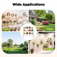 3-Tier Flower Display Stand, Plant Stand Rack, Flower Display Stand With 12 Buckets - Gold+White - View 6