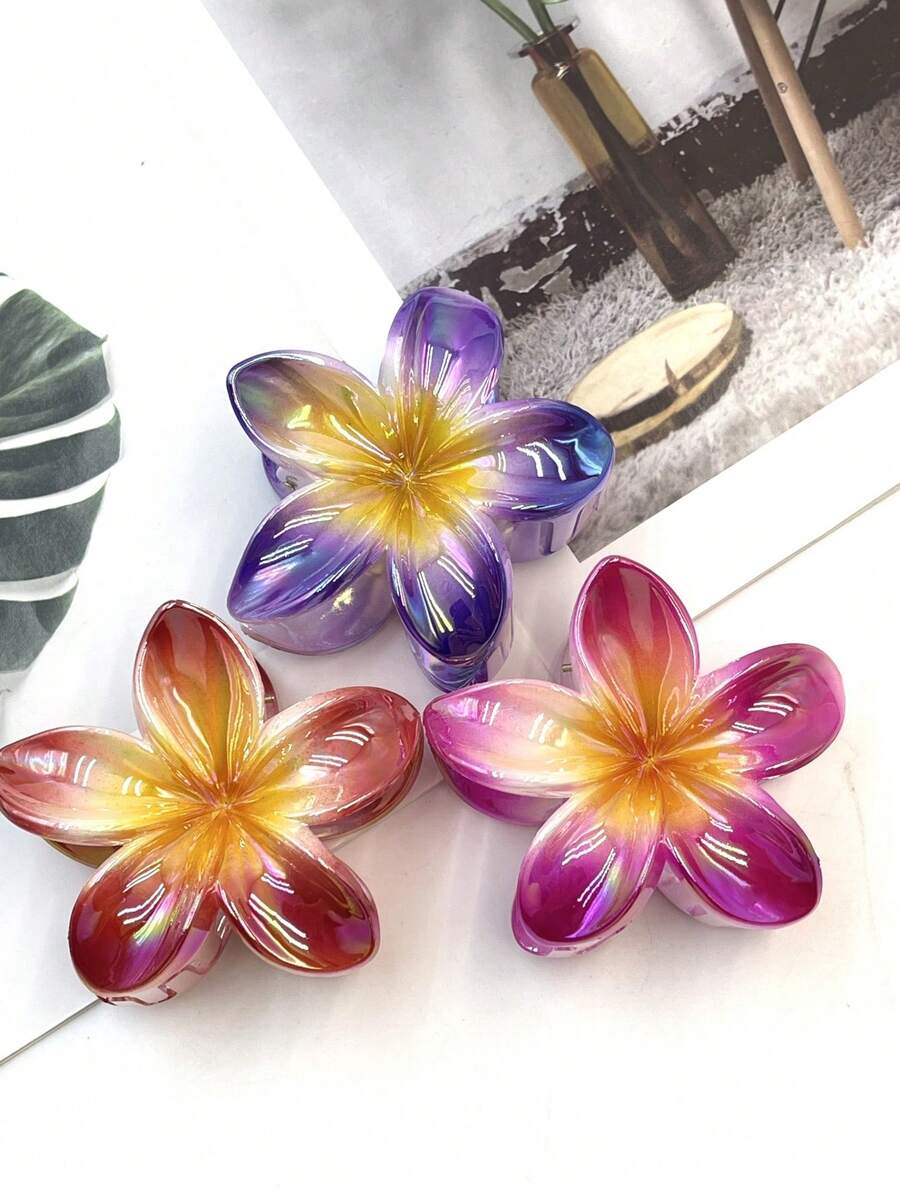 1 peça/3 peças/6 peças/18 peças Clipes de Cabelo com Estampa Floral Casual de Plástico ABS (Resina ABS) 2026 Novo Eletrodepositado Margarida Flor Muito Vendida, Adequado para Férias, Viagem, Festa, Aniversário, Escritório, Acessórios de Cabelo de Verão na Praia Clipes de Garra Flor Clipes de Cabelo Férias Presilha de Cabelo Moda - Multicolorido - Visão 1