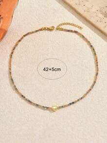 1pc Minimalist Classic Multi-Color Beaded Choker Necklace, Suitable For Women's Party And Daily Matching, Random Color (Random Quantity) - Color - View 8