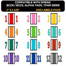 1set File Folder Labels, Self Adhesive File Folder Number Labels Rectangle File Folder Chart Labels Index Stickers Tabs Compatible With Office Supplies - Multicolor - View 11