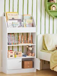 SoBuy KMB11-W, Children Kids Bookcase Book Shelf Storage Display Shelving Cabinet Organizer - White - View 1