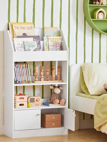 SoBuy KMB11-W, Barn Barn Bokhylla Bok Hylla Förvaring Display Hyll Skåp Organizer