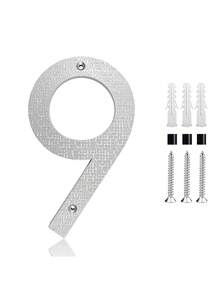 5/8 Inch 3D Floating House Numbers And Letters, ABS Modern House Number,Garden Door Mailbox Decor Numbers With Nail Kit, Modern Address House Numbers, Applicable To Apartments Houses Streets Outdoor Signs Home Decor Christmas Decoration - Textured Silver - View 22
