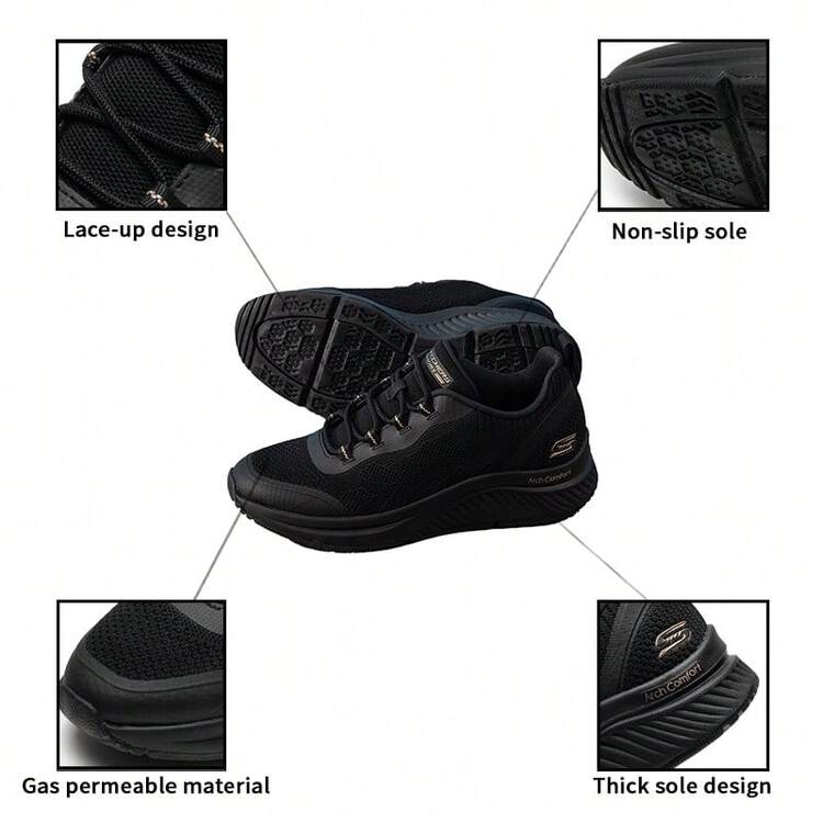 Skechers BOB'S SPORT系列女士休闲运动鞋，缓震日常旅行鞋117561-BBK - 全黑色 - 查看 6