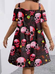 Vestido de verão com manga curta e decote redondo, elegante e minimalista