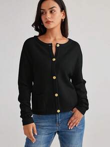 Fall Cardigan Cozy Sweaters - Một người da đen - Xem 2