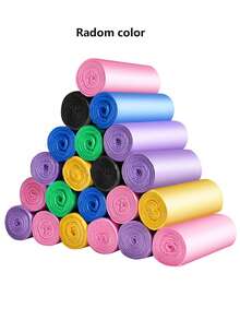 100/300 Pcs High-Quality Thickened Color Garbage Bag, Point-To-Point Continuous Roll Disposable Plastic Solid Bag, Suitable For Home, Kitchen, Business, School, Office, Outdoor, Bathroom, Professional Use, Convenient And Tidy - Green - View 16