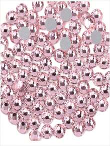 2000 颗 3-6 毫米浅粉色平底树脂水钻,圆形果冻宝石,用于制作配饰鞋履、服装、化妆品、箱包、装饰 - 淺粉色 - 查看 3