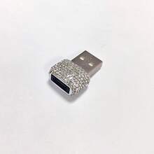 A1pcs 闪亮奢华水晶汽车 USB 转 Type-C 适配器，可充电和传输数据，适用于车载充电器、移动电源和电脑充电和传输数据，Type-C 音频插孔转换器，迷你设计，便于携带，金属材质，耐用时尚 - 彩色 - 查看 10