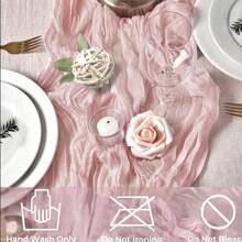 1/2/5/10 Pcs 90*180cm/90*300cm Romantic Sheer Table Runner, Suitable For Wedding Decoration, Bridal Shower, Birthday Party, Chair Sash, And Wedding Arch