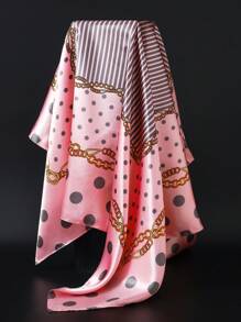 1 peça de cachecol moderno para todas as estações, cachecol quadrado estampado para mulheres, bandana feminina para uso diário, novo lenço de cabeça com proteção solar