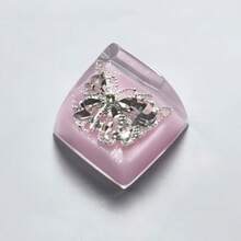 1 szt. Przezroczysta i urocza metalowa klawiatura mechaniczna z motylkowymi nakładkami na klawisze, wysokość SA, materiał ABS, pięknie rzeźbiony zamiennik klawisza ESC, piękny prezent na akcesoria komputerowe DIY