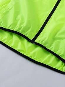 HISERWA Chaqueta de ciclismo de manga larga con decoración de rayas para hombres, ropa de ciclismo de carretera y montaña a prueba de viento con rayas reflectantes, cortavientos con capucha coleccionable, para primavera/verano/otoño, chaqueta para deportes al aire libre/ciclismo/senderismo/trekking - Verde - Ver 10